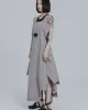 Casual Loose Sleeveless Irregular Gray Maxi Dress