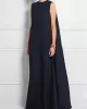 Loose Simple Solid Color Sleeveless V-Back Maxi Dress