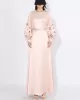 Hollow Solid Color A-Line Long Sleeves Round-Neck Maxi Dresses