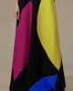 Loose Short Sleeves Contrast Color Stand Collar Maxi Dresses