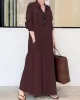 Original Solid Color Lapel Shirt Dress