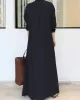 Original Solid Color Lapel Shirt Dress