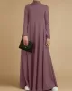 Casual Loose 4 Colors High-Neck Long Sleeves Maxi Dress