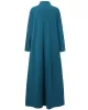 Casual Loose 4 Colors High-Neck Long Sleeves Maxi Dress