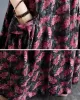 Artistic Retro Ramie Cotton Loose 3 Colors Floral Printed Square-Neck Sleeveless Strap Dress