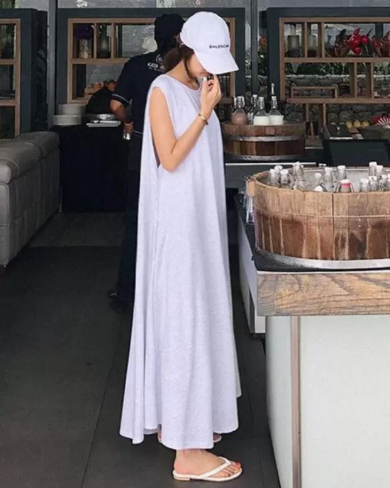 Casual Cotton Sleeveless Long Dress