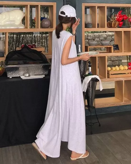 Casual Cotton Sleeveless Long Dress