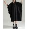 Adjustable Drawstring Pleated Solid Color Loose Raglan Sleeve V-Neck Shirt Dress Midi Dresses