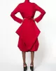 Stylish Loose Stand-Collar Long Sleeves Midi Dress