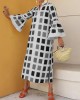 Original Flared Sleeves Split-Joint Multi-Colored Plaid Midi Dress