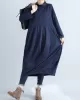 Casual Loose Plus Size Solid Color Hooded Midi Dresses