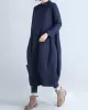 Casual Loose Plus Size Solid Color Hooded Midi Dresses