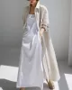 Simple Long Sleeves Split-Side Solid Color Lapel Midi Dresses Shirt Dress