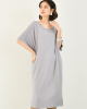 Casual Batwing Half Sleeves Solid Color Round-Neck Midi Dresses