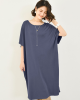 Casual Batwing Half Sleeves Solid Color Round-Neck Midi Dresses