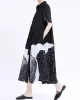 Contrast Color Drawstring Printed Tied Waist Loose Short Sleeves Lapel Shirt Dress Midi Dresses