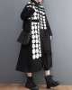 Asymmetric Buttoned Polka-Dot A-Line Long Sleeves Lapel Midi Dresses