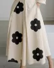 Long Sleeves Loose Contrast Color Floral Printed Pleated Tied Waist Lapel Shirt Dress