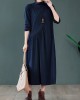 Original Solid High-Neck Knitting Dress