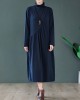 Original Solid High-Neck Knitting Dress