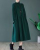 Original Solid High-Neck Knitting Dress