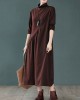 Original Solid High-Neck Knitting Dress