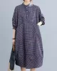 Vintage Plaid Irregularity Shirt Dresses