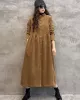 Original Solid Corduroy Lapel Dress