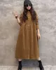 Original Solid Corduroy Lapel Dress