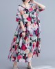 Original Floral Round-Neck Dresses