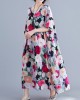 Original Floral Round-Neck Dresses