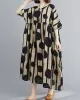 Original Polka-Dot Split-Joint Round-Neck Midi Dress