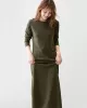 Simple Solid Color Round-Neck A-Line Midi Dress