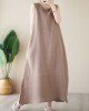 Solid Color A-Line Loose Round-Neck Midi Dresses