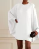 Simple Long Batwing Sleeves Solid Color Round-Neck Mini Dresses