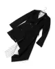 Casual Skinny Long Sleeves Striped Split-Joint Lapel Collar Blazer Mini Dresses