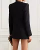 Buttoned Pockets Shoulder Pad A-Line High Waisted Square-Neck Mini Dresses Blazer