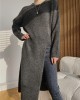 Loose Split-Side Solid Color Round-Neck Knitting Sweater Dresses