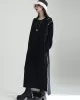 Casual Long Sleeves Loose Solid Color Round-Neck Sweater Dresses