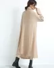 Casual Long Sleeves Loose Keep Warm Solid Color Heaps Collar Sweater Dresses