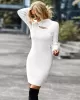 Casual Wrap Solid Color High-Neck Dress