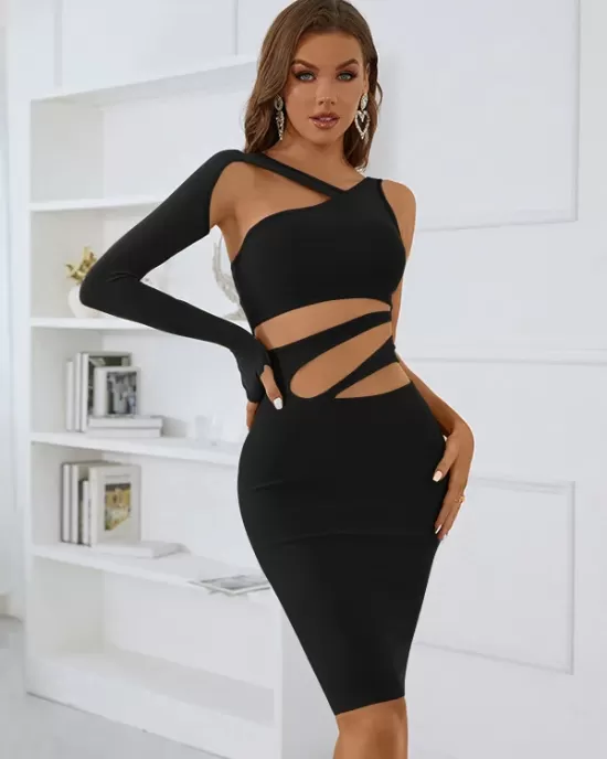 Casual Wrap Irregular Clipping Backless Solid Dress