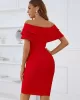 Vacation Wrap Solid Color One-Shoulder Dress