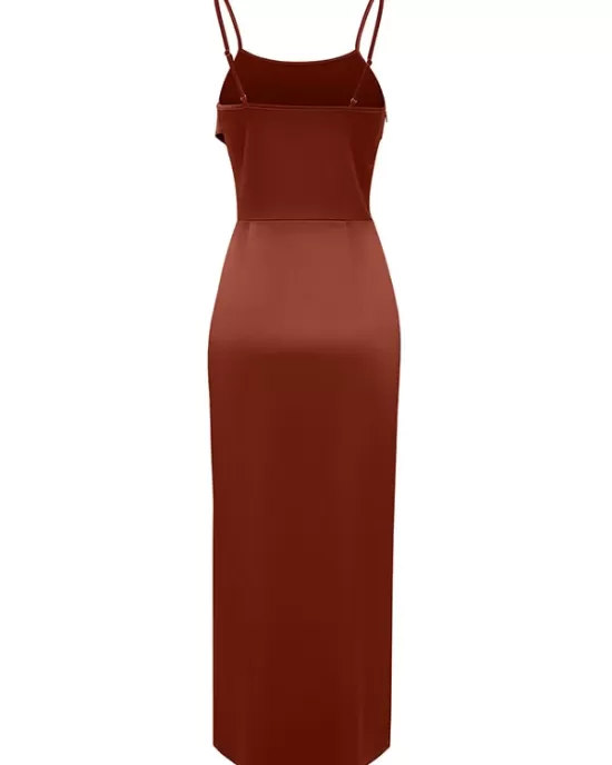 Vacation Sleeveless Wrap Solid Color U-Neck Maxi Dress Vacation Sleeveless Wrap Solid Color U-Neck Maxi Dress