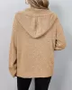 Buttoned Hooded Solid Color Wrap Cardigan