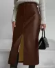 Pockets Solid Color Split-Front Zipper Skinny Wrap Skirts Bottoms Pockets Solid Color Split-Front Zipper Skinny Wrap Skirts Bottoms