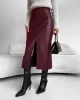 Pockets Solid Color Split-Front Zipper Skinny Wrap Skirts Bottoms Pockets Solid Color Split-Front Zipper Skinny Wrap Skirts Bottoms