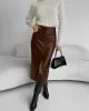 Pockets Solid Color Split-Front Zipper Skinny Wrap Skirts Bottoms Pockets Solid Color Split-Front Zipper Skinny Wrap Skirts Bottoms