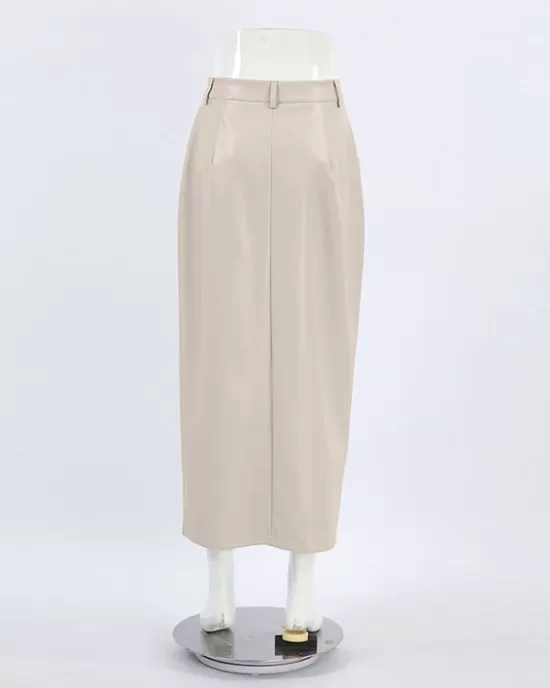 Pockets Solid Color Split-Front Zipper Skinny Wrap Skirts Bottoms Pockets Solid Color Split-Front Zipper Skinny Wrap Skirts Bottoms