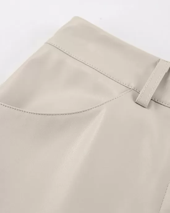 Pockets Solid Color Split-Front Zipper Skinny Wrap Skirts Bottoms Pockets Solid Color Split-Front Zipper Skinny Wrap Skirts Bottoms